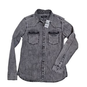 MAVI snap Button-Up Grey Shirt Womens Small